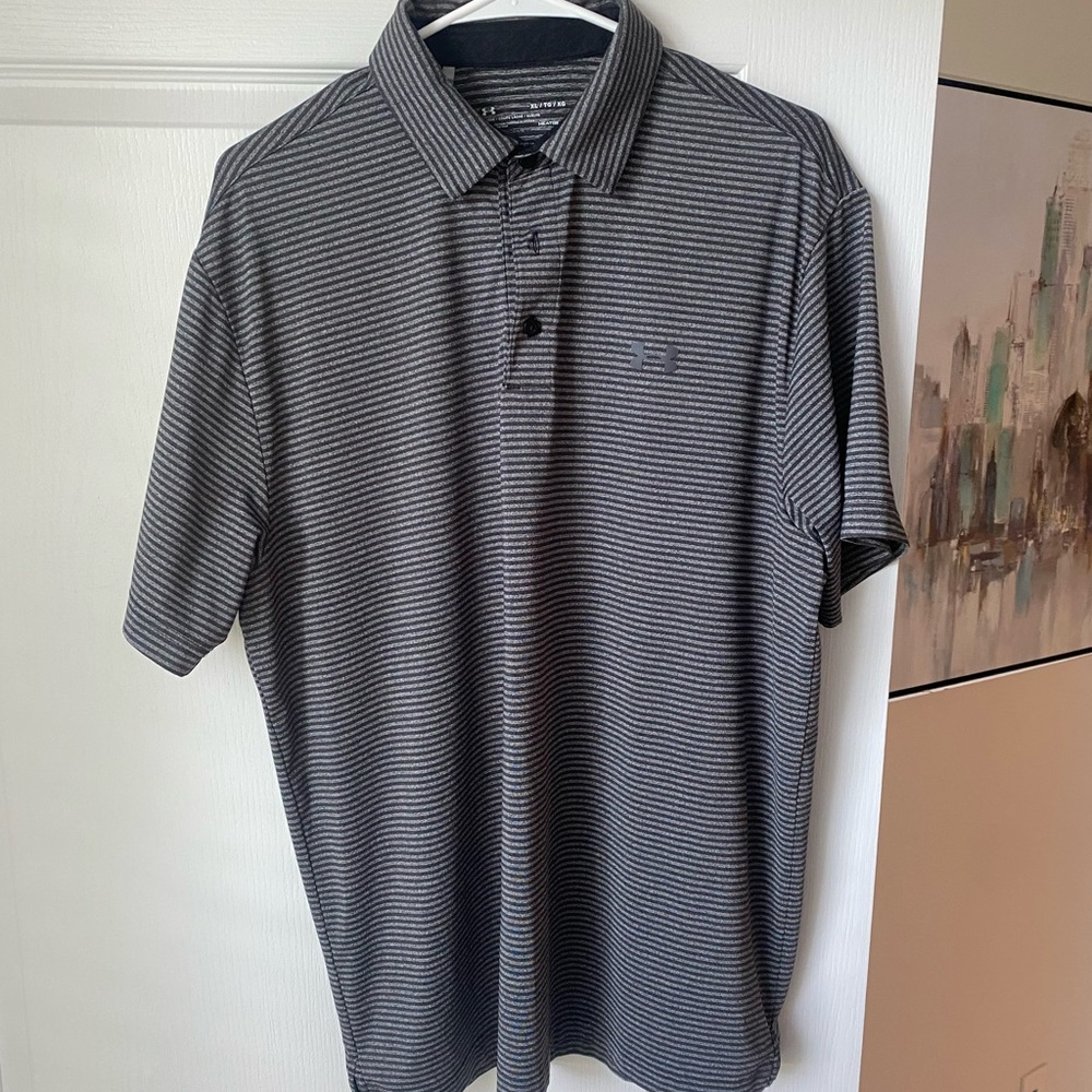 Men’s XL Under Armour Grey Polo - Like New, Great Condition